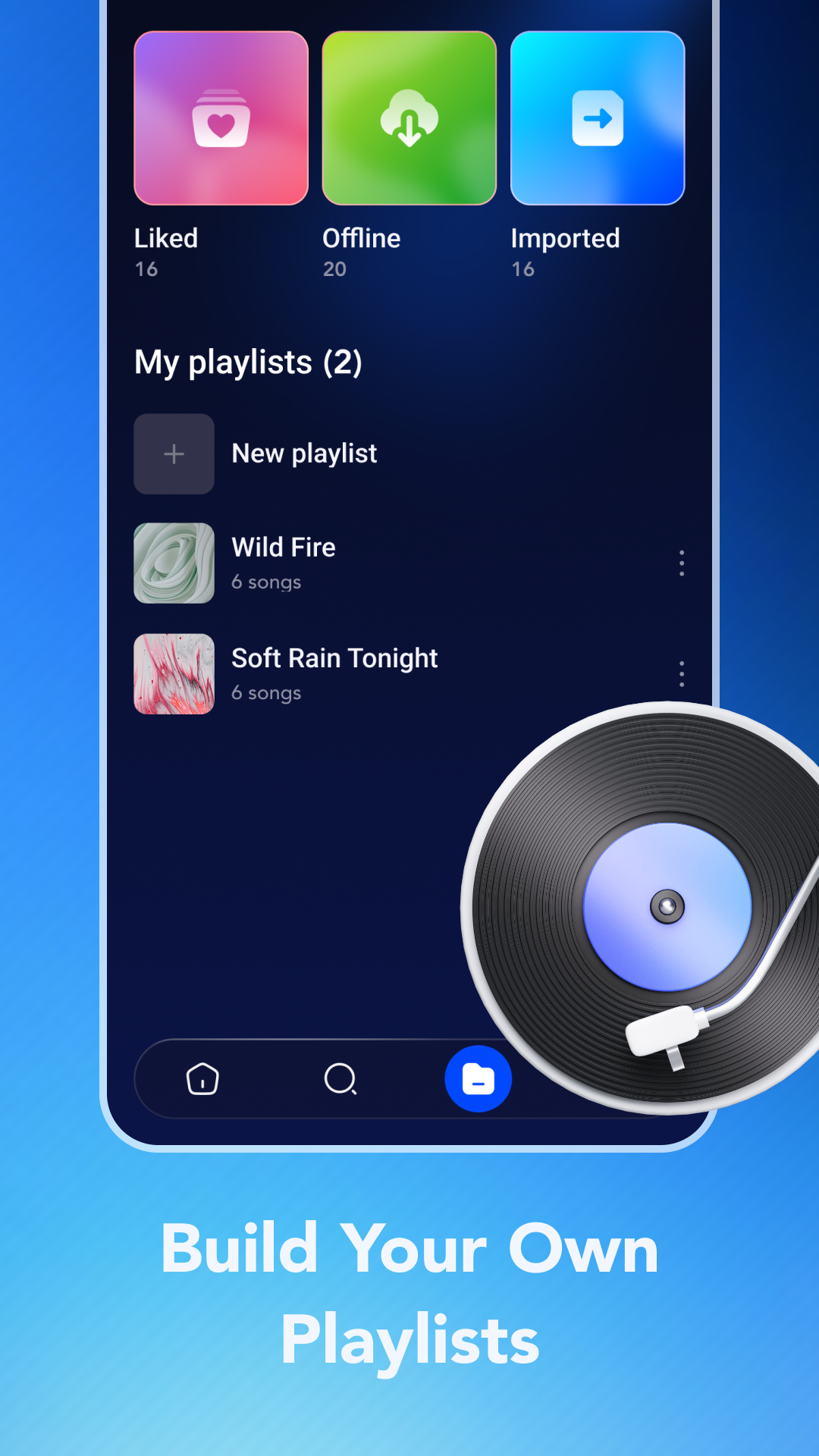 Echo playlists and library screen